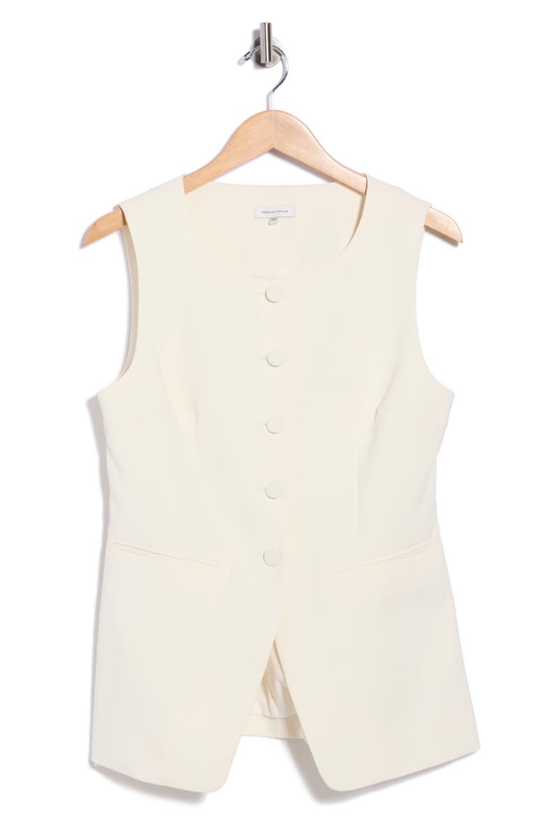 Refined Suiting Button Front Vest, Alternate, color, CREAM