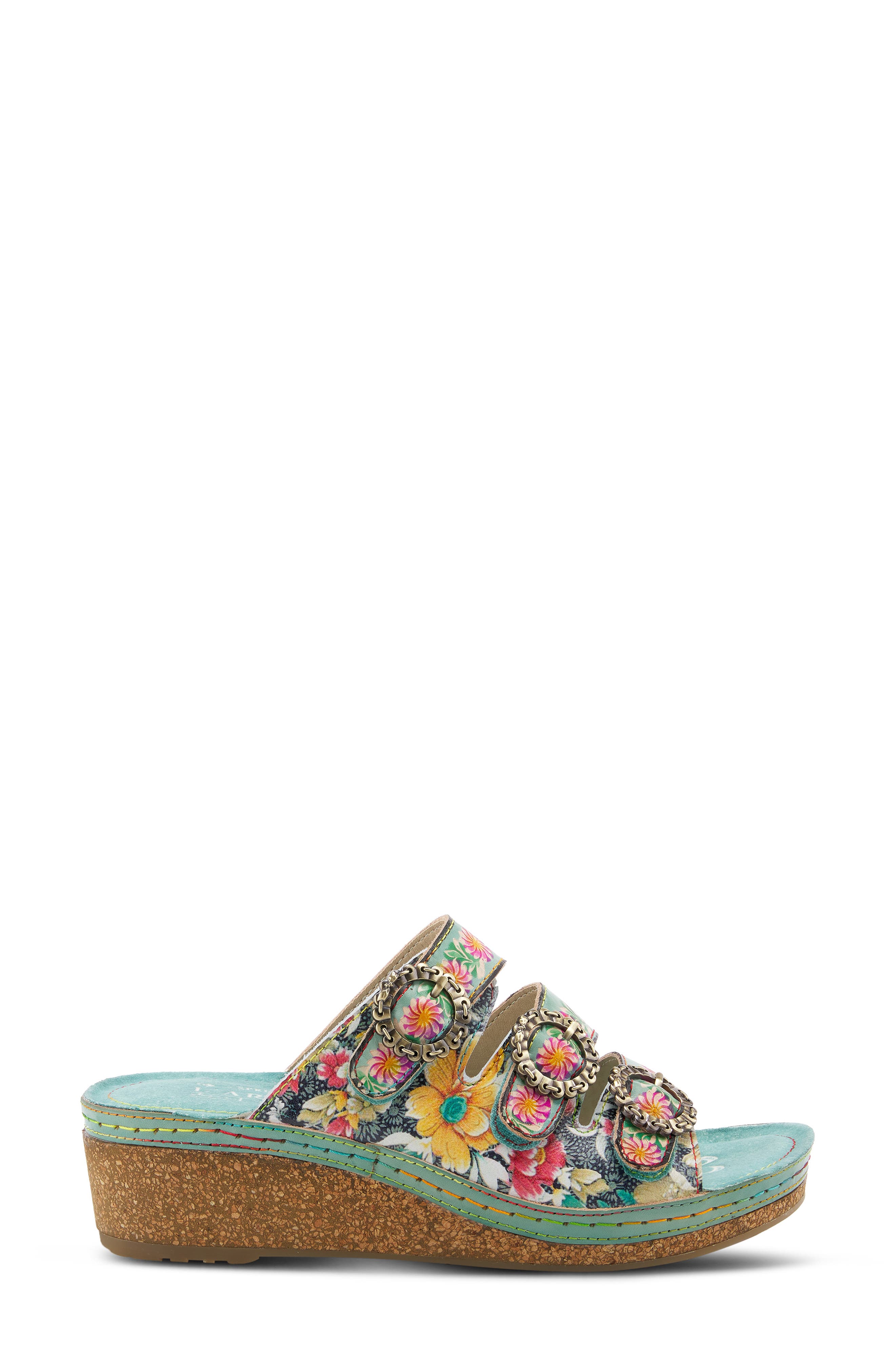 L'Artiste by Spring Step Poetry Floral Wedge Slide Sandal, Alternate, color, 