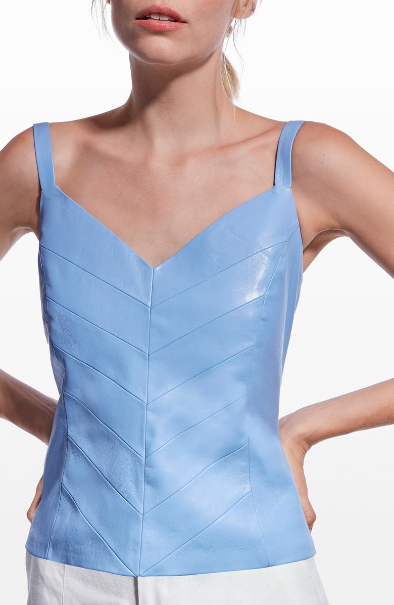AS by DF Becca Reycled Leather Blend Bustier Top, Alternate, color,