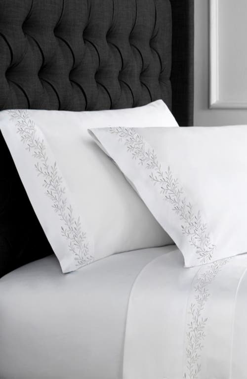 Melange Home Floral Vine 600 Thread Count Sheet Set In White