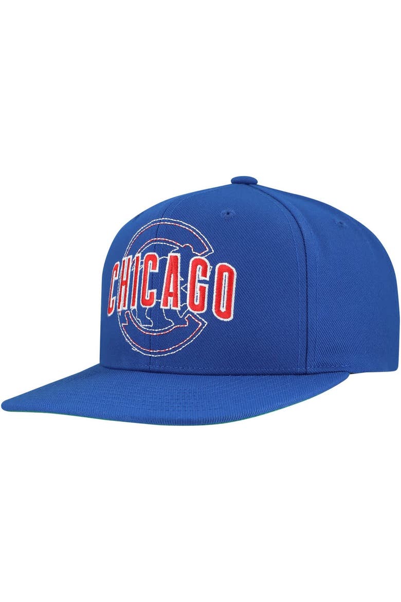 Men's Mitchell & Ness Royal Chicago Cubs Double Up Snapback Hat, Alternate, color, Royal