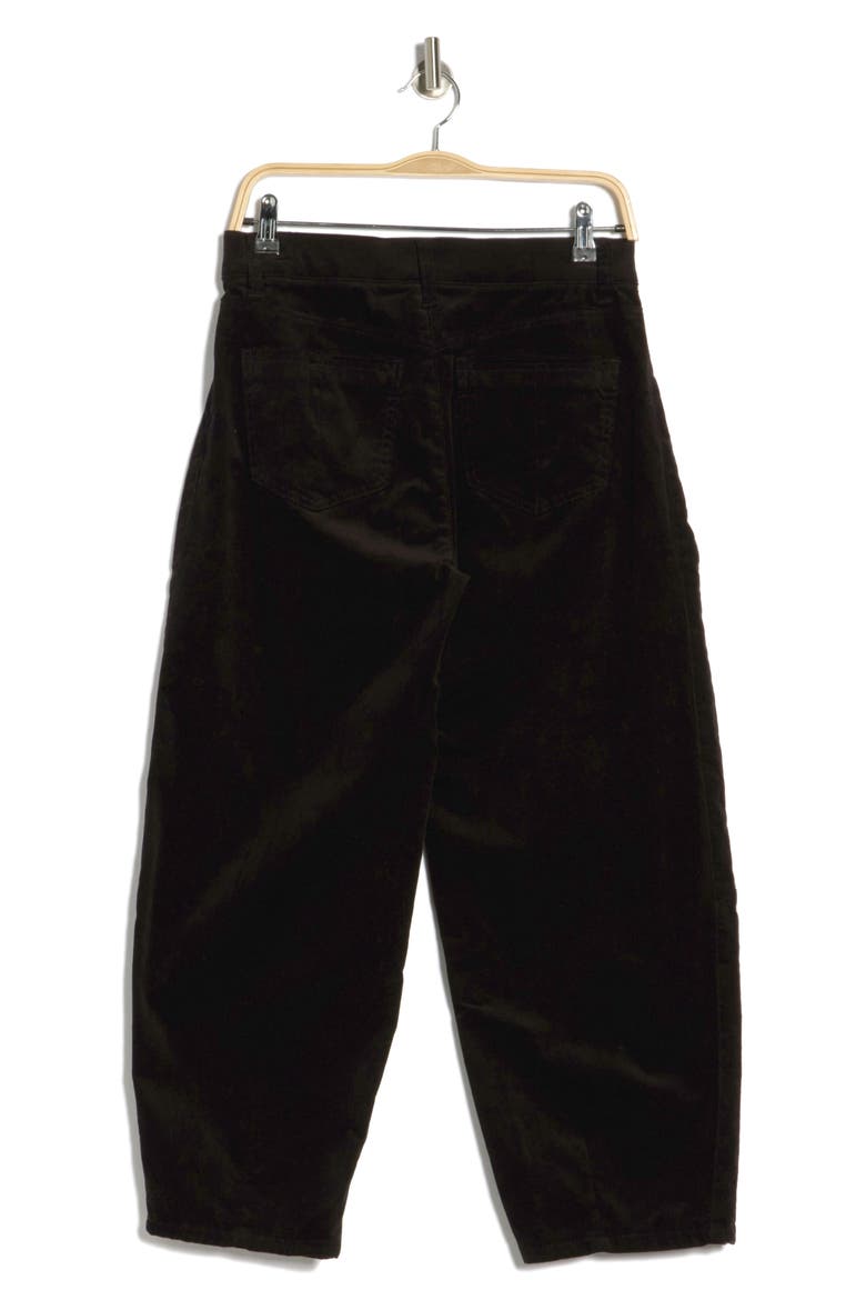 High Waist Barrel Corduroy Pants, Alternate, color, BLACK