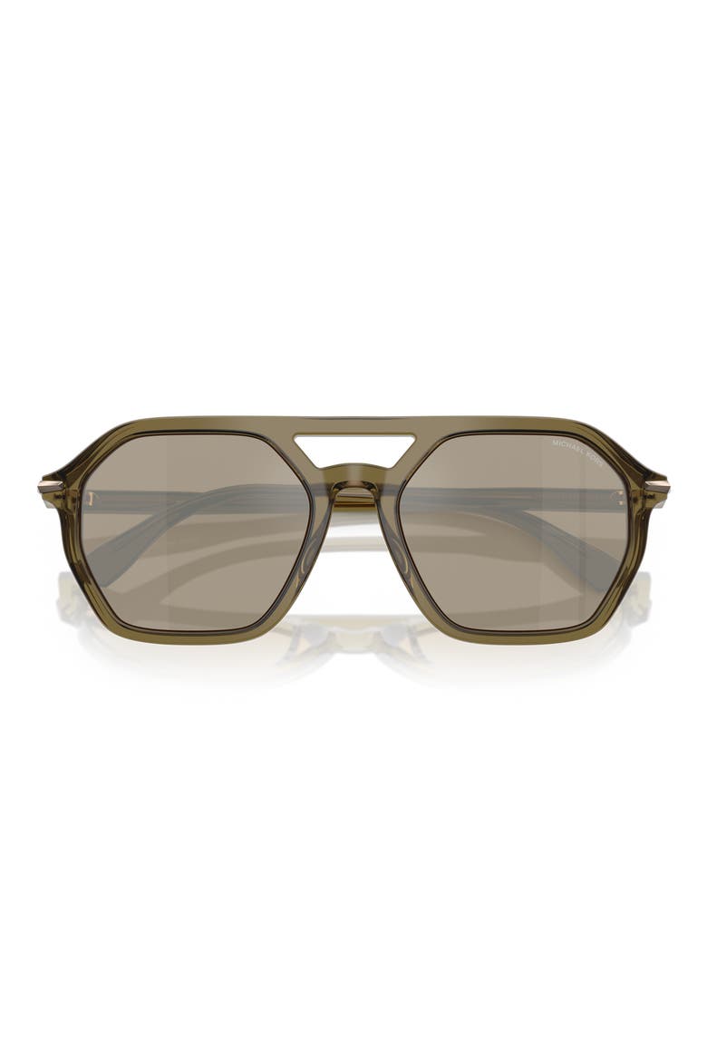 Jackson Hole 57mm Pilot Sunglasses, Alternate, color, OLIVE TRANSPARENT / OLIVE