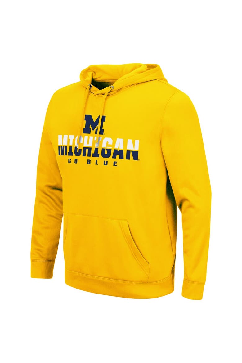 Men's Colosseum Maize Michigan Wolverines Lantern Pullover Hoodie, Alternate, color, Maize
