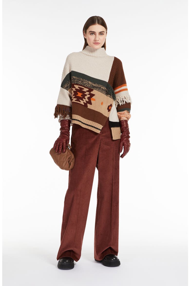 Tania Wide Leg Cotton Corduroy Pants, Alternate, color, BRICK RED