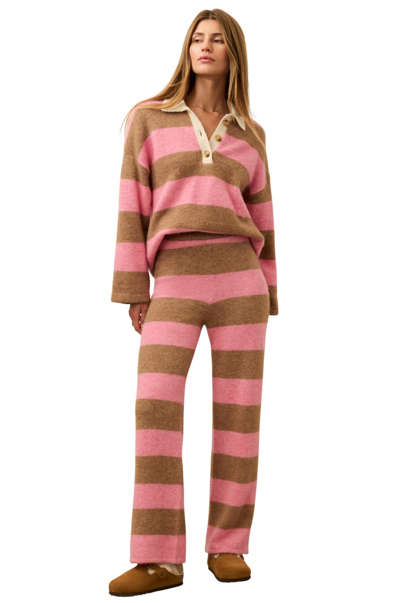 Faherty Apres Stripe Pants, Alternate, color, Pink Spritz