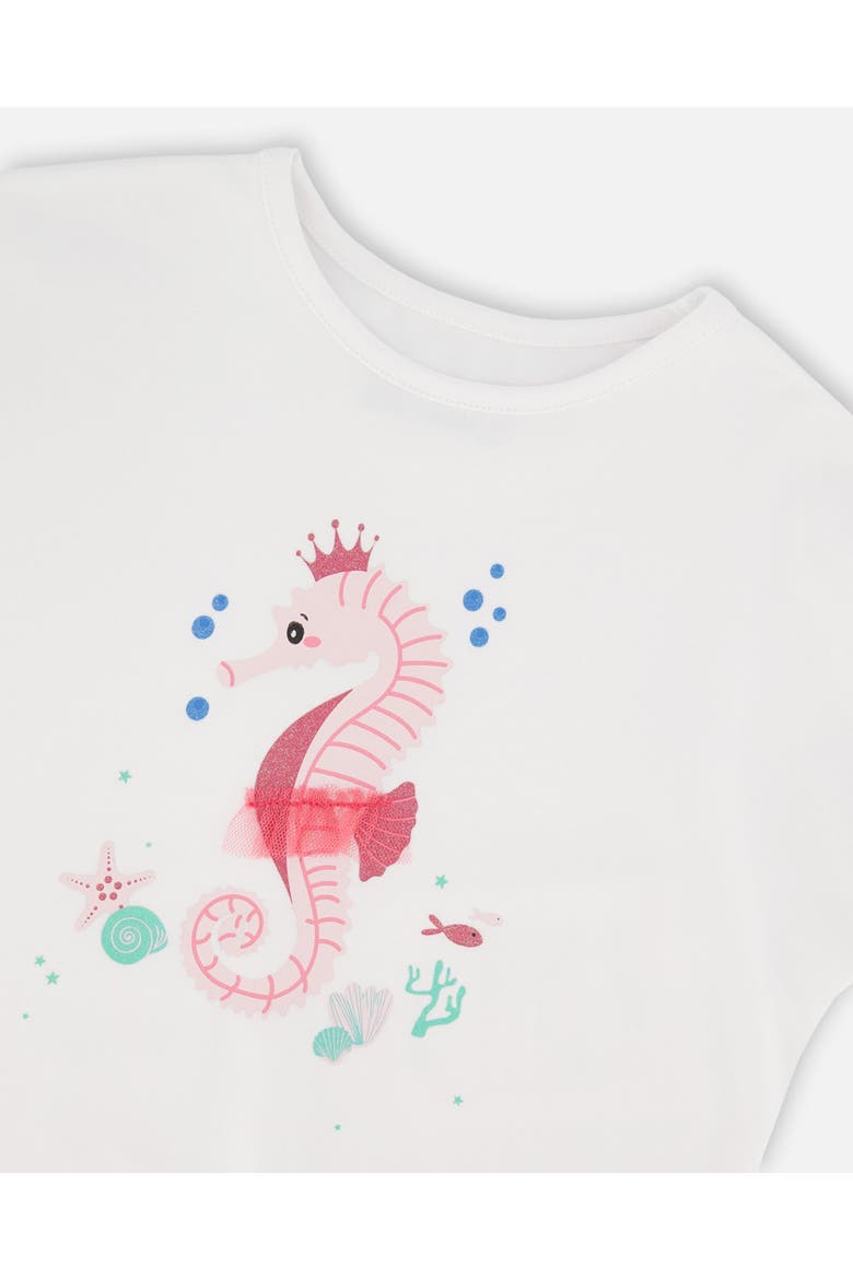 Organic Cotton Jersey Short Sleeve Seahorse T-Shirt, Alternate, color, White