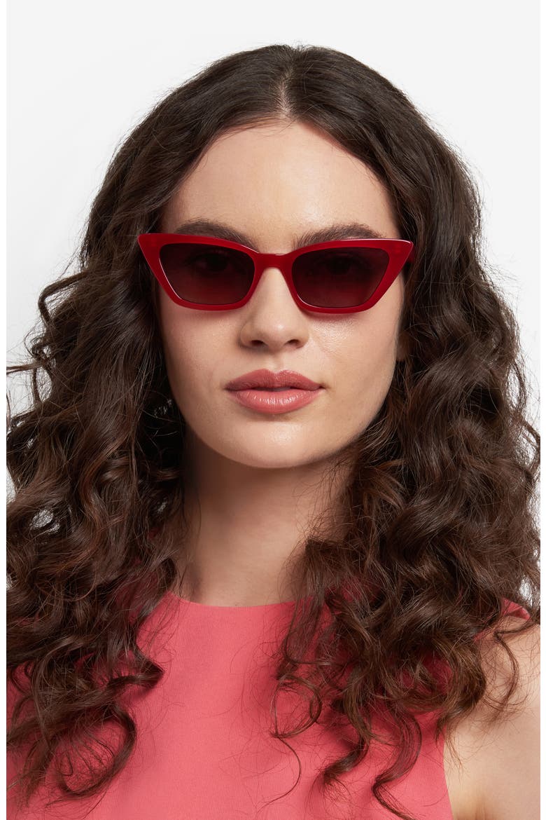 genell 52mm gradient cat eye sunglasses, Alternate, color, RED/ PINK