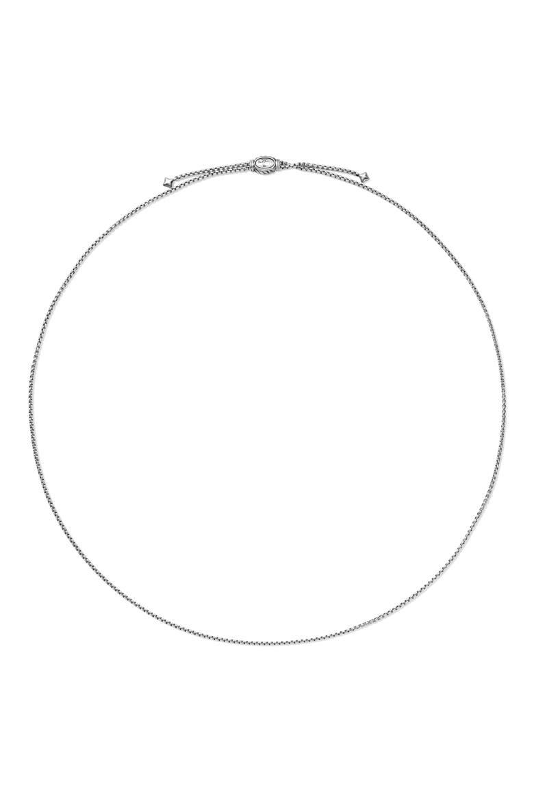 Box Chain Slider Necklace in Sterling Silver, 2.7mm, Alternate, color, SILVER