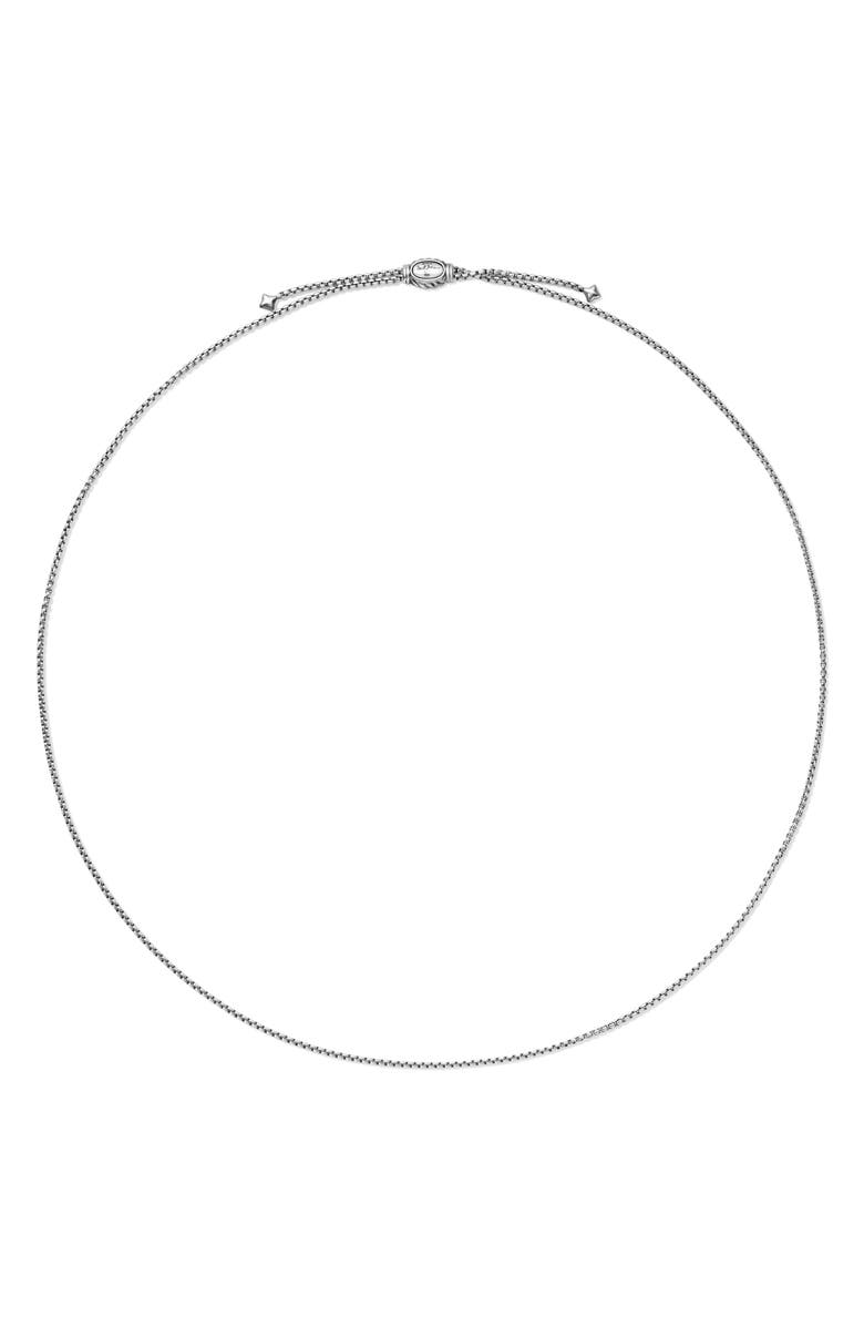 David Yurman Box Chain Slider Necklace in Sterling Silver, 2.7mm, Alternate, color, 