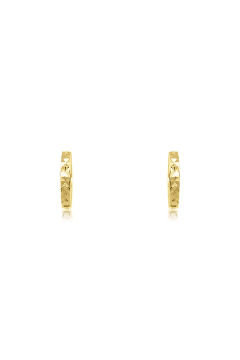 Sparkle Cut Huggie Hoop Earrings, Alternate, color, Yellow Gold