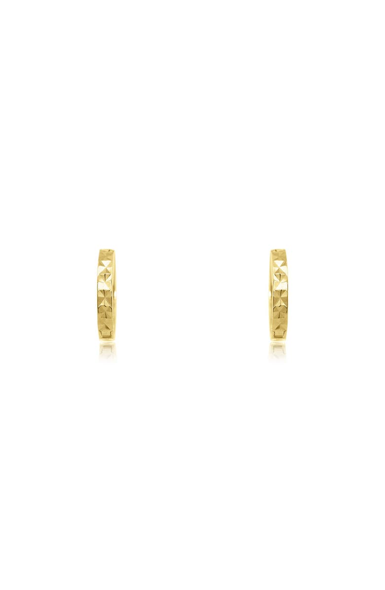 The Lovery Fine Jewelry Sparkle Cut Huggie Hoop Earrings, Alternate, color, Yellow Gold