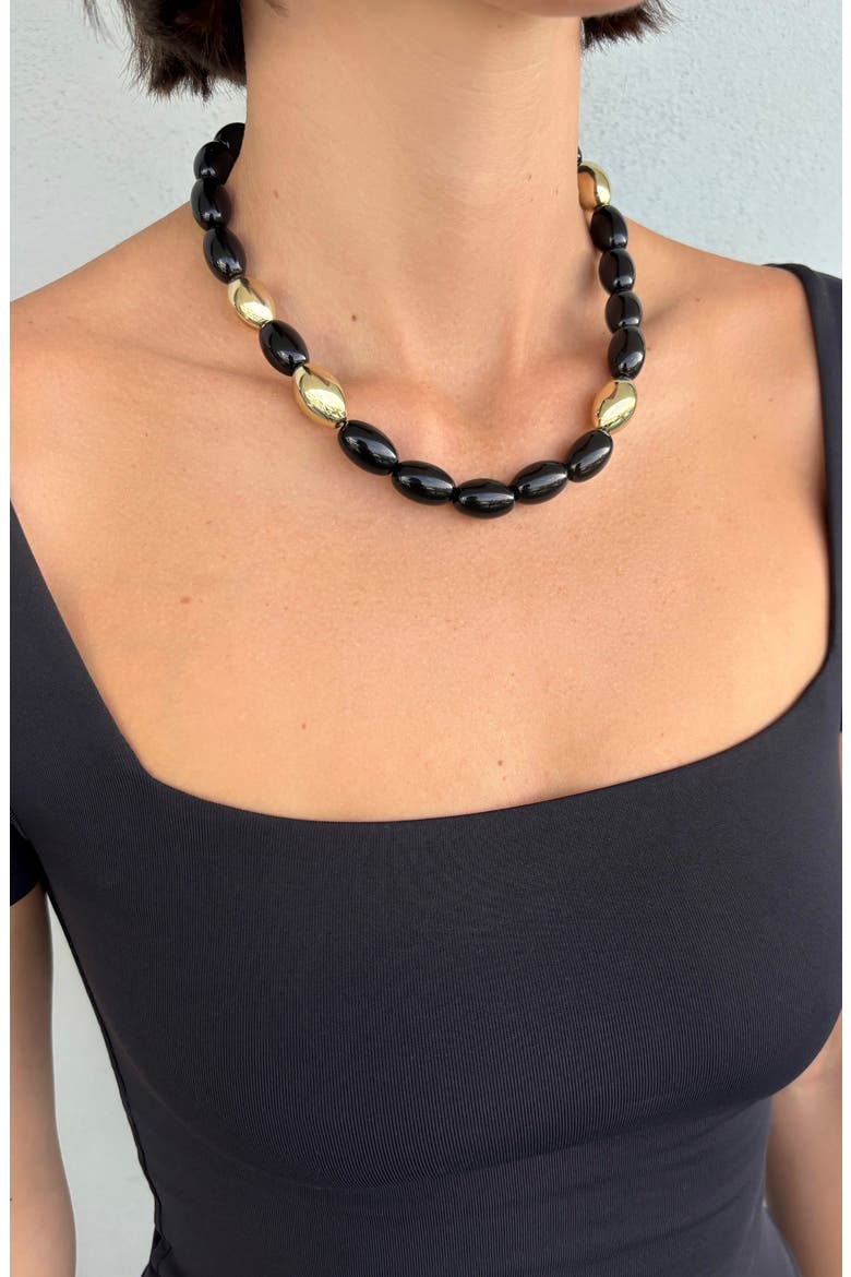 Chunky Bead Statement Necklace, Alternate, color, GOLD