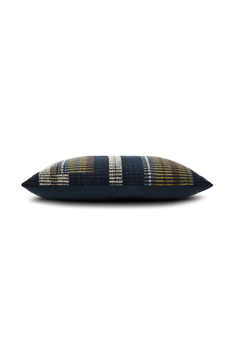 Elaine Smith Voyage Indigo textured with chenille Indoor & Outdoor Woven Accent Pillow, Alternate, color, Indigo