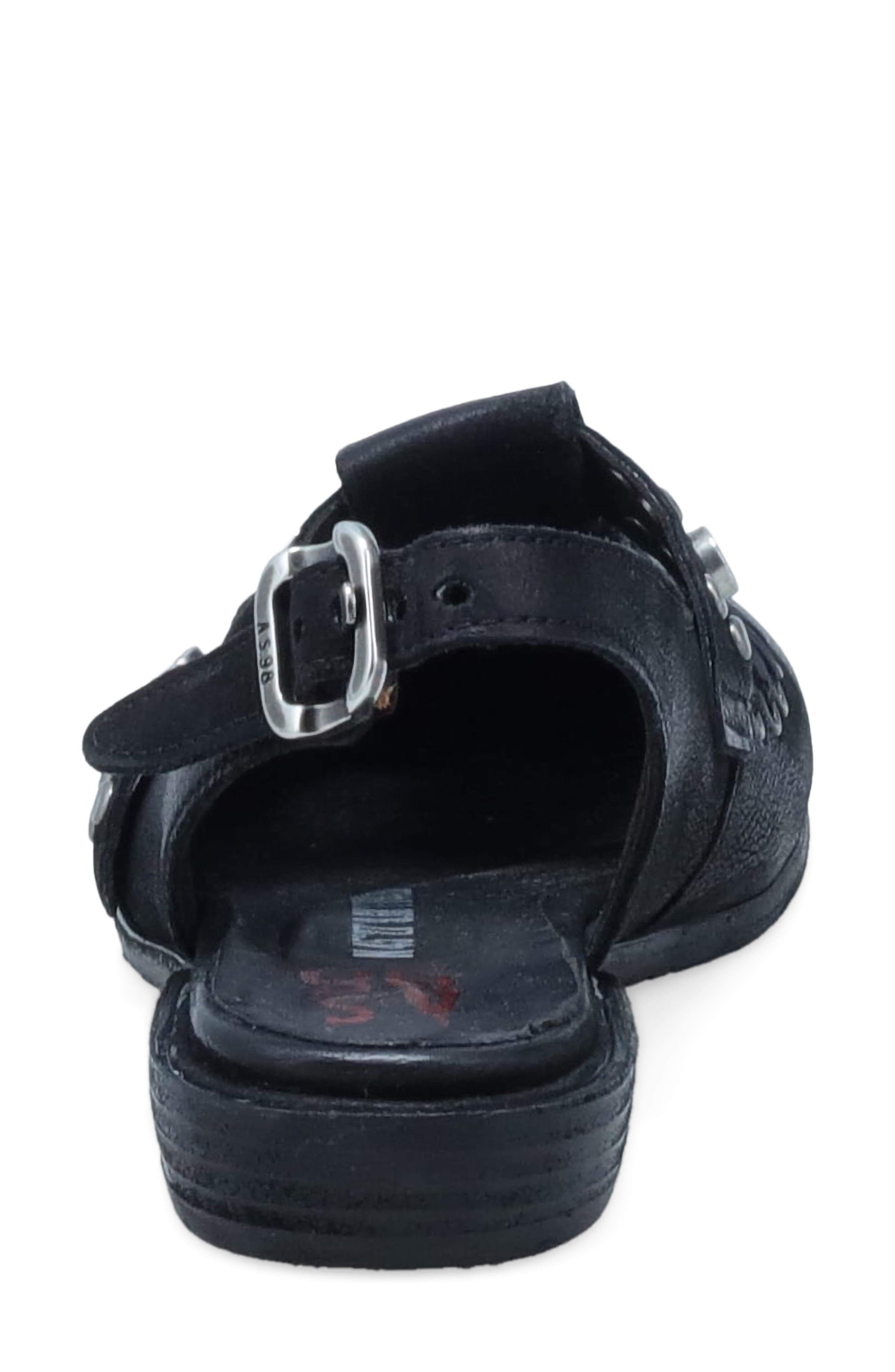 A.S.98 Zepplin Slingback Flat, Alternate, color, Black