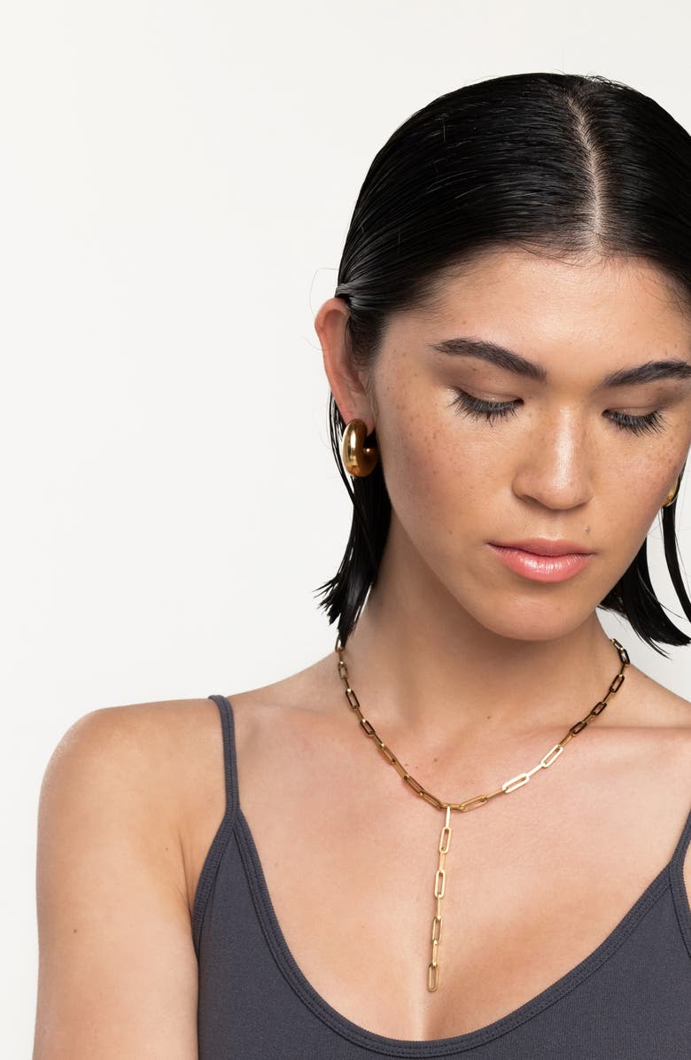 st. Moran Paper Clip Chain Y-Necklace, Alternate, color, Gold