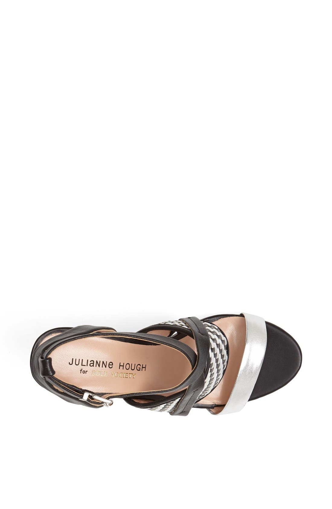 Julianne Hough for Sole Society 'Sadee' Sandal, Alternate, color, BLACK/ SILVER