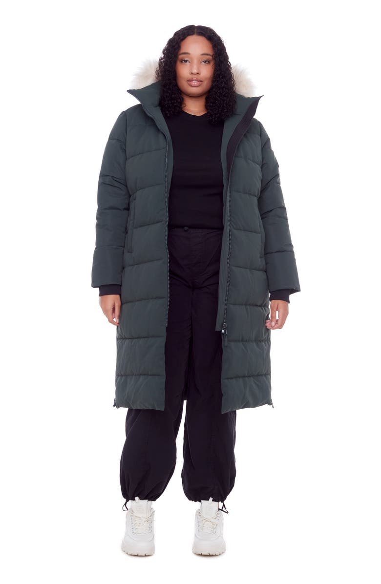 Alpine North KLUANE PLUS SIZE - Vegan Down Ultra Long Winter Parka, Main, color, Green