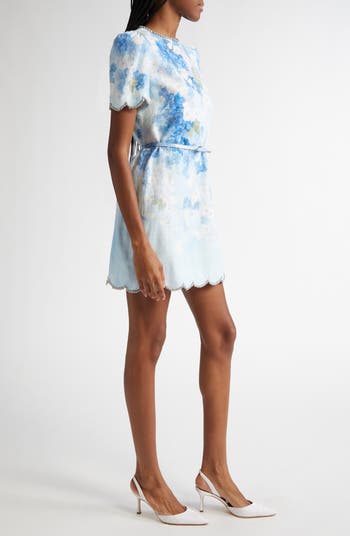 【Zimmermann】CRUSH EMBELLISHED MINI DRESS パールフリル ミニ Zimmermann Crush Embellished Denim Minidress | Saks Fifth Avenue