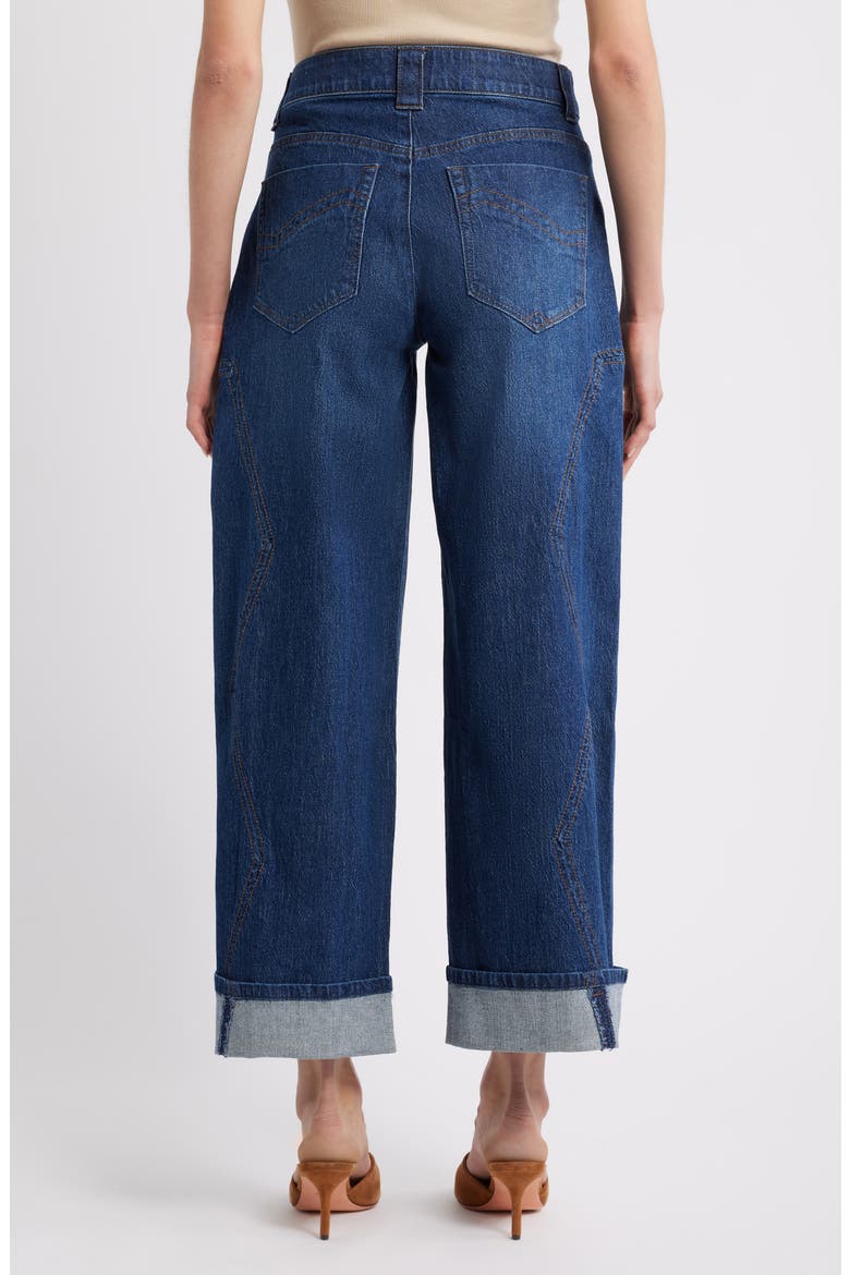 Wyatt High Waist Cuff Jeans, Alternate, color, BLUE