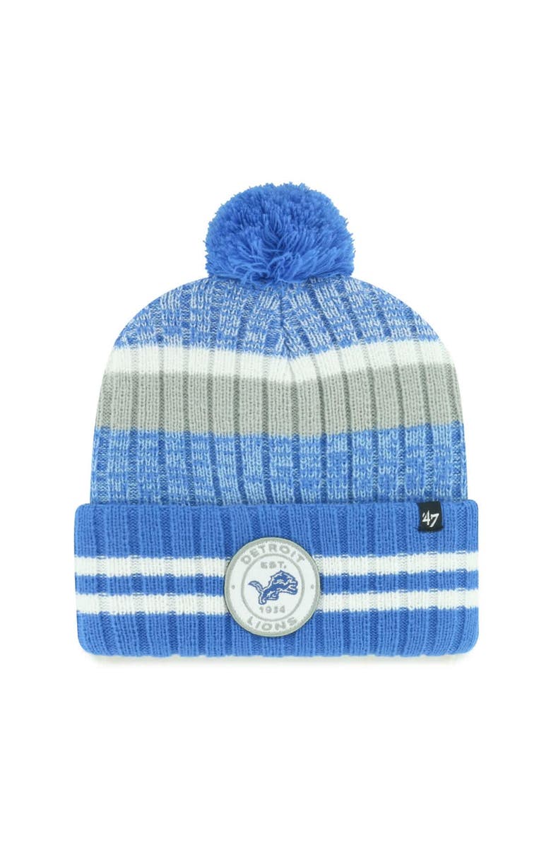 
47 Men
s 
47 Detroit Lions Quiver Cuffed Knit Hat with Pom, Main, color, Blue