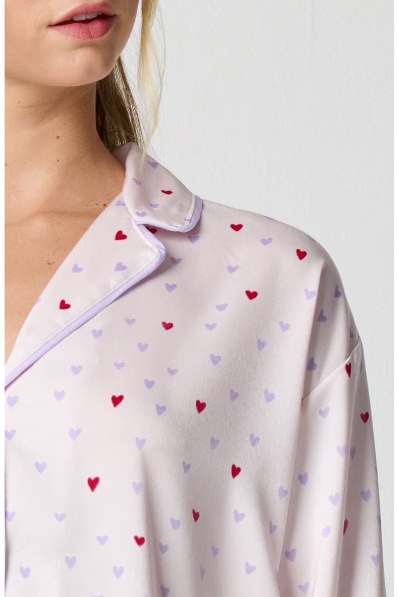 Dream Satin Pajama Shirt, Alternate, color, MULTI HEART
