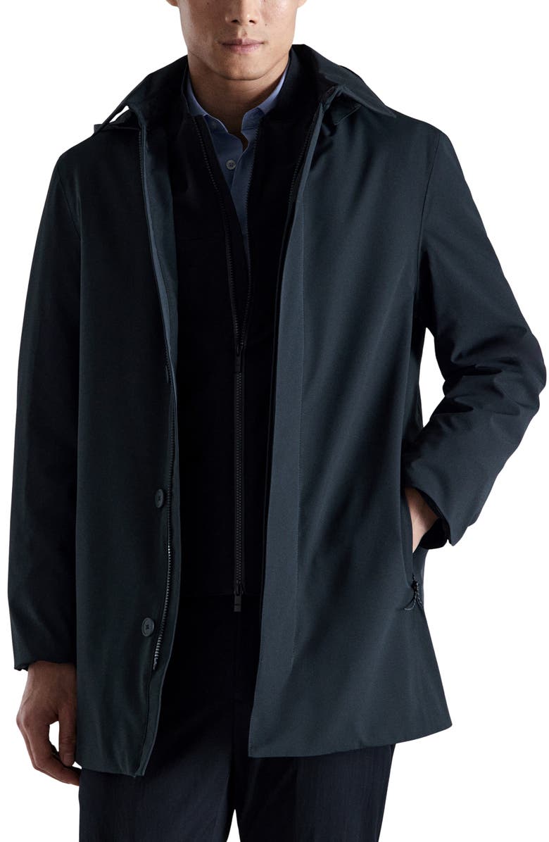 MANGO Packable Parka, Main, color, Navy