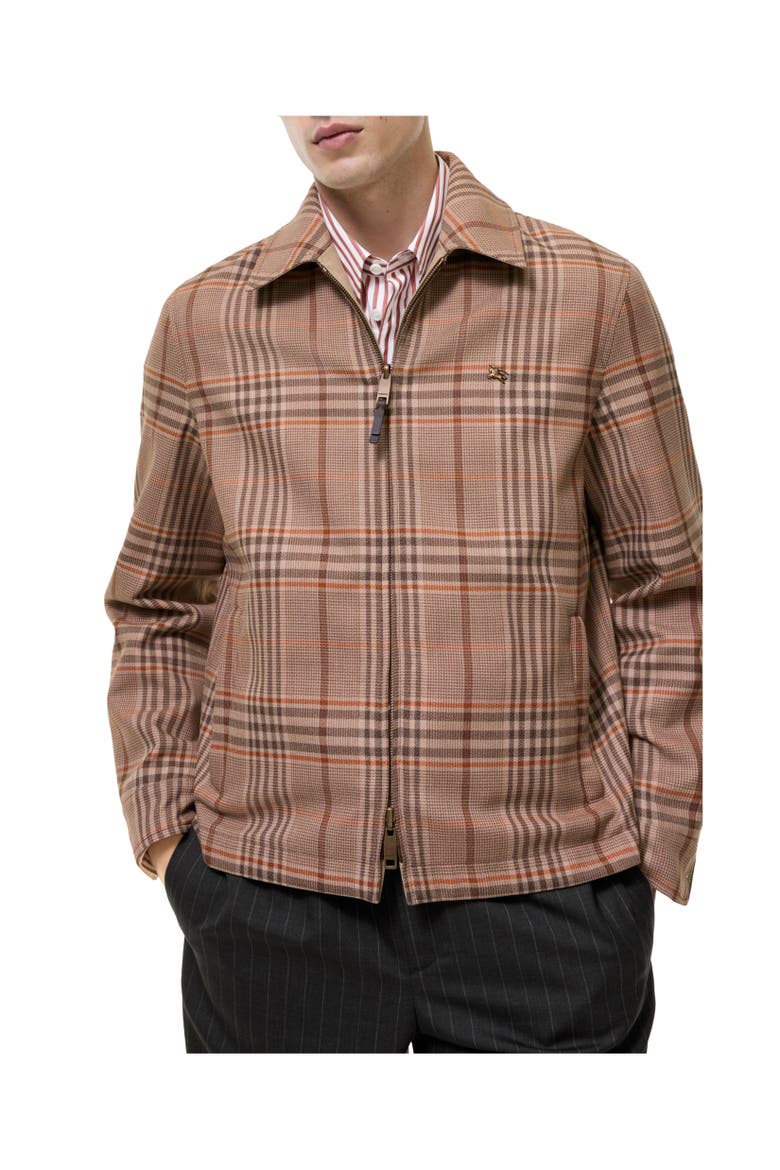 Reversible Tropical Gabardine Bloomsbury Harrington Jacket, Alternate, color, Honey beige