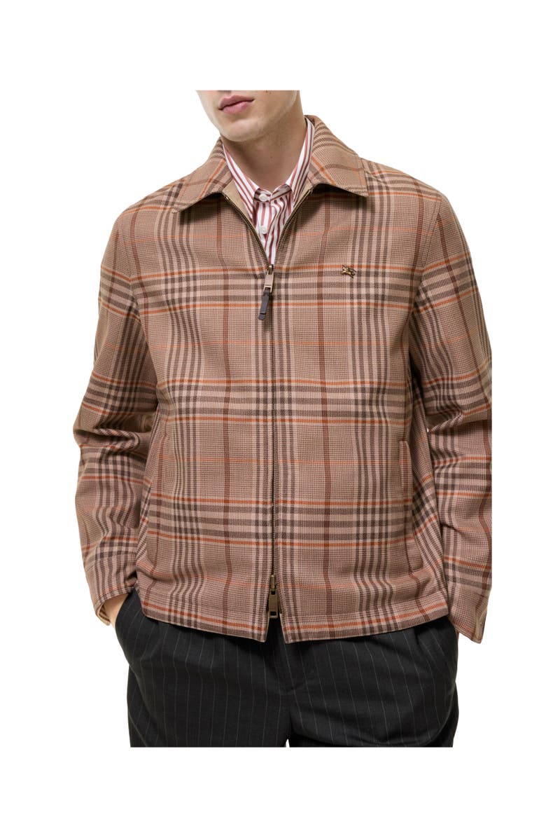 Burberry Reversible Tropical Gabardine Bloomsbury Harrington Jacket, Alternate, color, Honey Beige