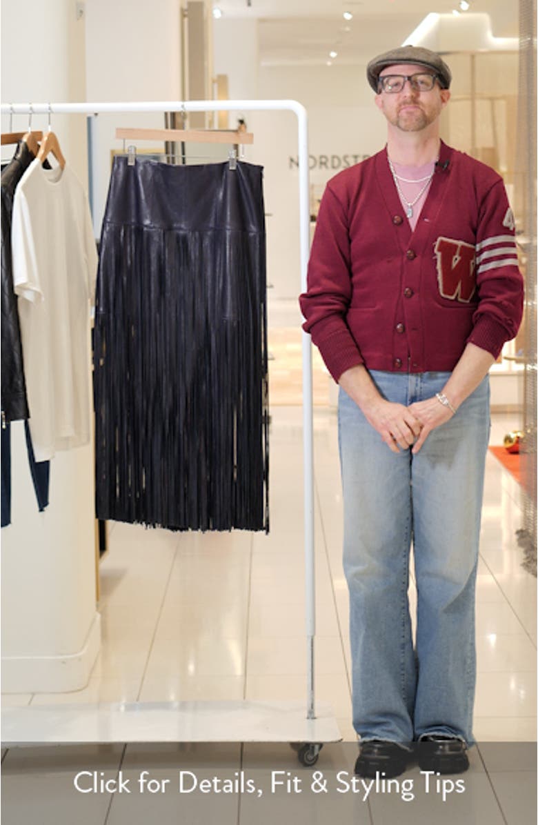 Tangled Up Genuine Leather Fringe Skirt, sales video thumbnail