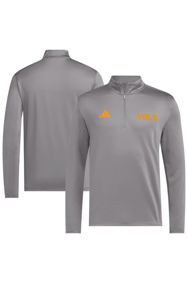 Men's adidas  Gray Tennessee Volunteers Ultimate365 Cozy Quarter-Zip Top, Main, color, Gray