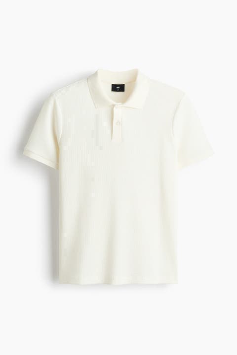 Slim Fit Waffle-knit Polo Shirt