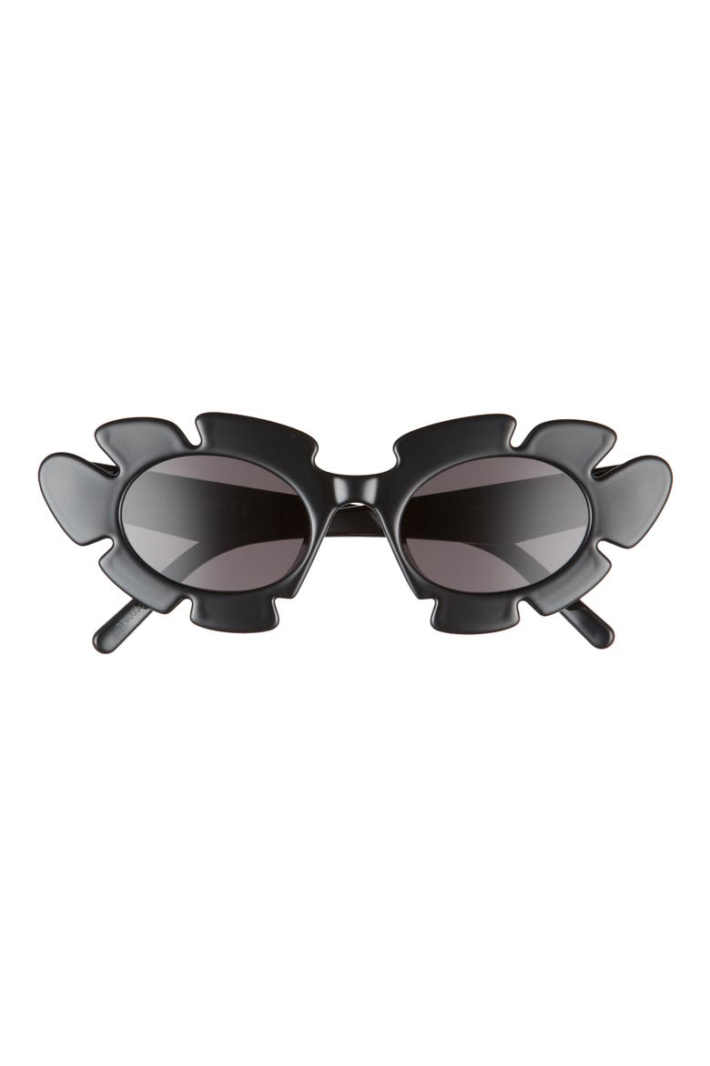 47mm Tinted Oval Sunglasses, Main, color, SHINY BLACK / SMOKE