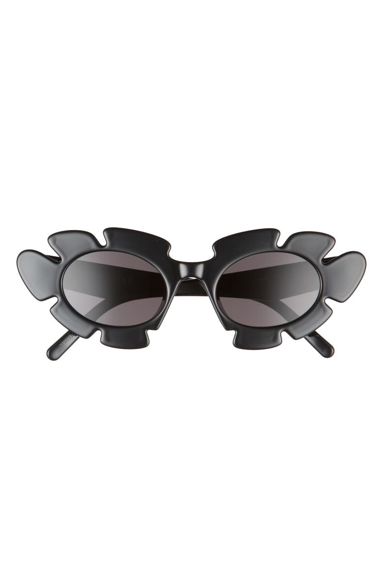 Loewe 47mm Tinted Oval Sunglasses, Main, color, Shiny Black / Smoke