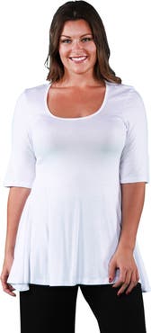 24seven Comfort Apparel Elbow Swing Tunic Top