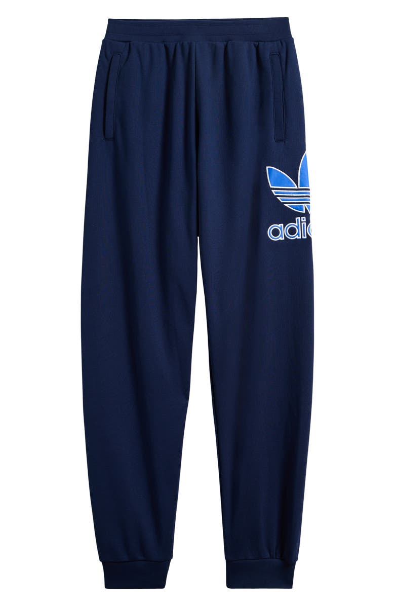 adidas Originals Kids' Trefoil Embroidered Cotton Joggers, Main, color, Night Indigo/ Blue