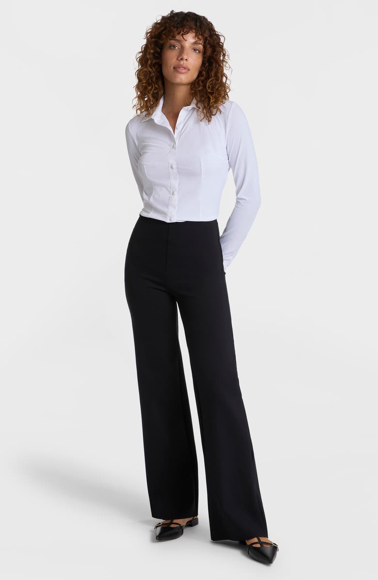 Commando Ribbed Button-Up Bodysuit, Alternate, color, White