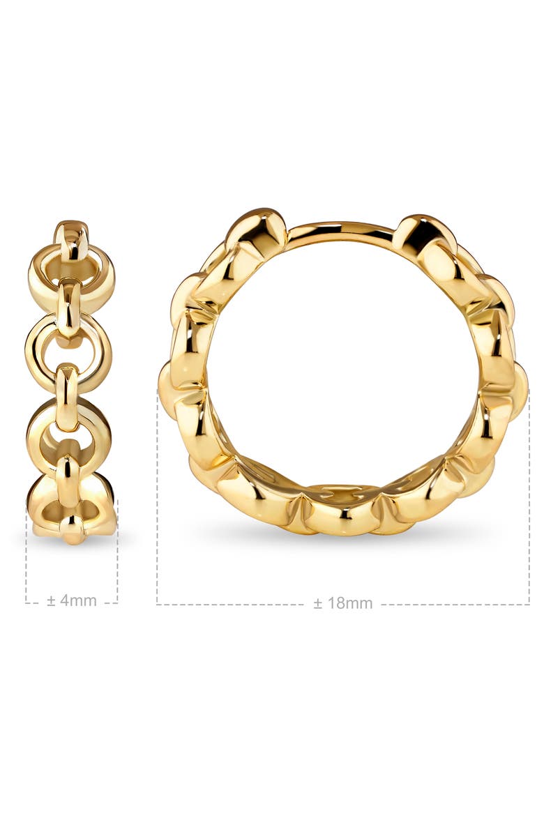 Cable Link Hoop Earrings in Gold Plated Sterling Silver, Alternate, color, Yellow Gold