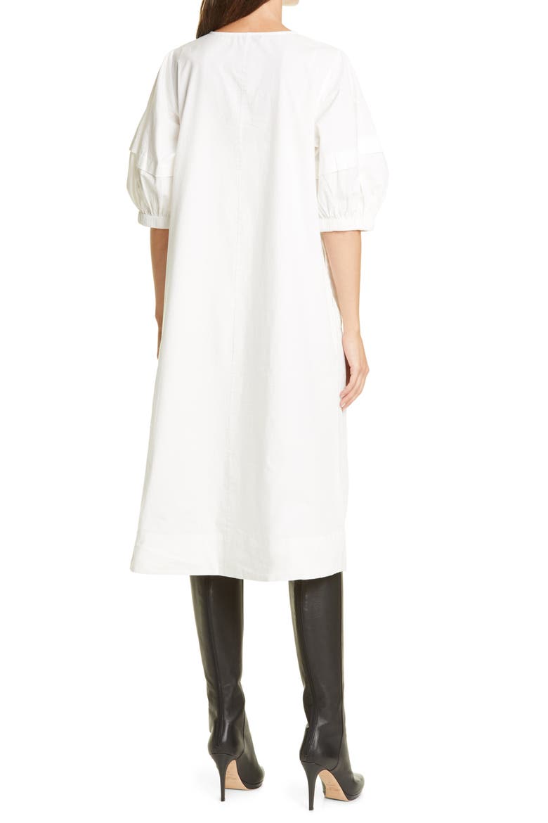 Marina Relaxed Eyelet Midi Dress, Alternate, color, WHITE