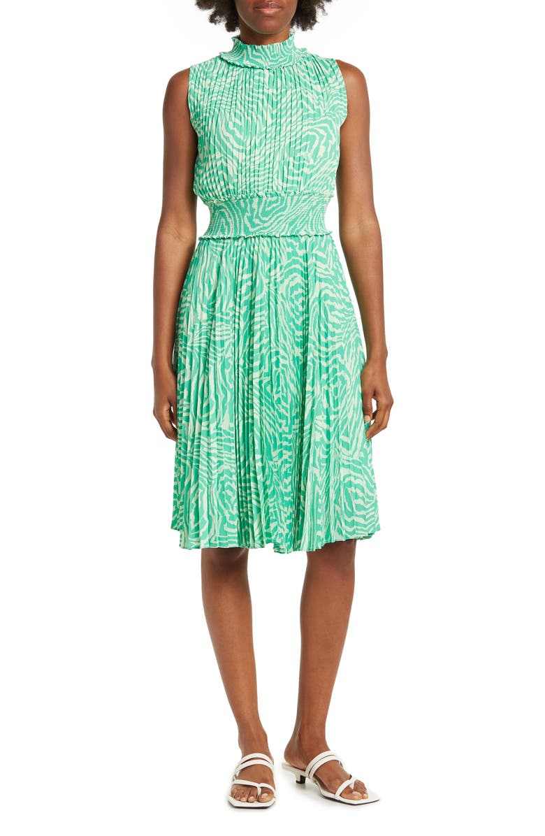 Nanette Lepore Printed Pleated Floral Dress, Main, color, 