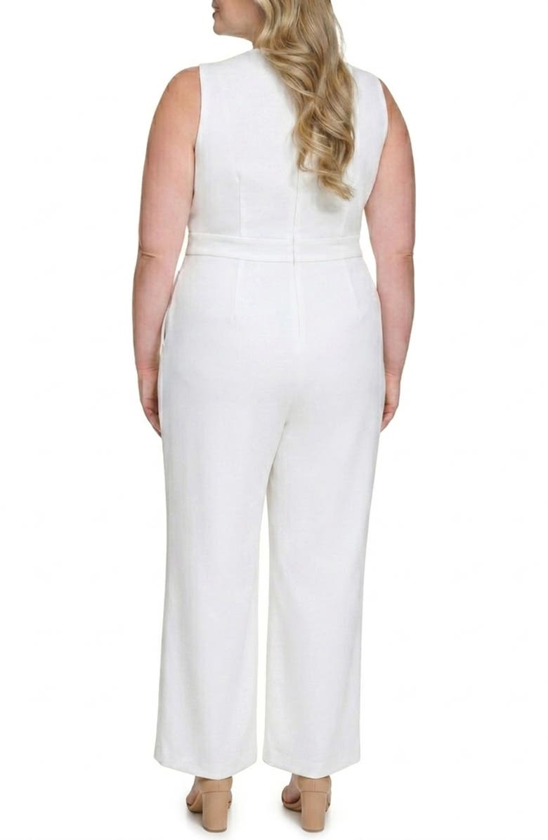 Vince Camuto Bow Neck Sleeveless Stretch Crepe Jumpsuit, Alternate, color, 