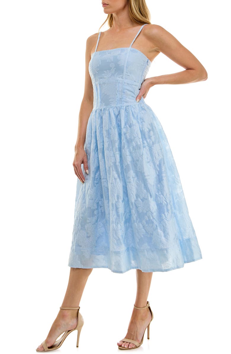 Socialite Jacquard Midi Sundress, Alternate, color, Hazy Blue