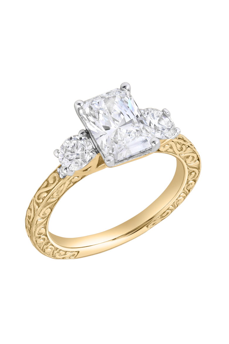 Marilyn 14K Gold 2.65 Ct Radiant Lab Grown Diamond Engagement Ring, Alternate, color, 14K Yellow Gold
