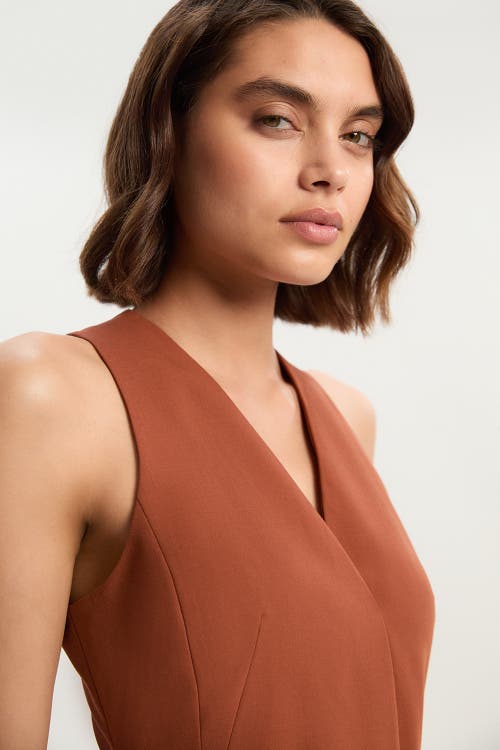 Karen Millen Belted Pencil Maxi Dress In Brown