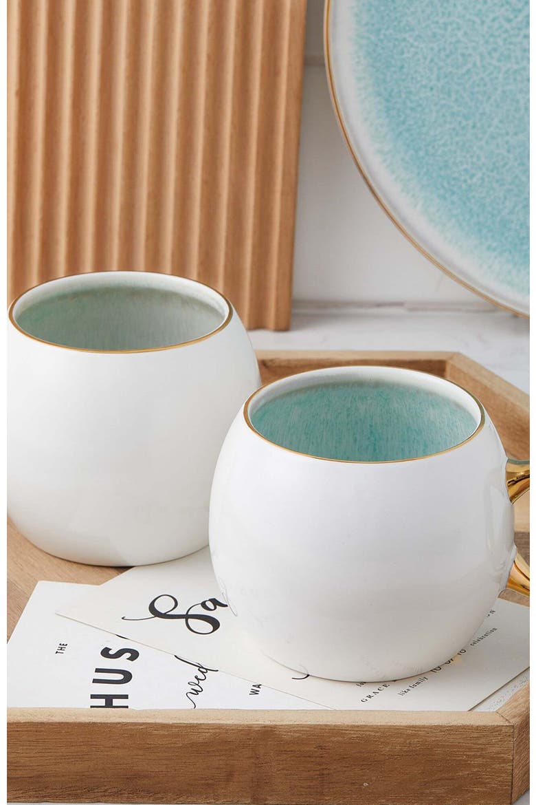 Josephine Porcelain 4-Piece Mug Set, Alternate, color, Mint