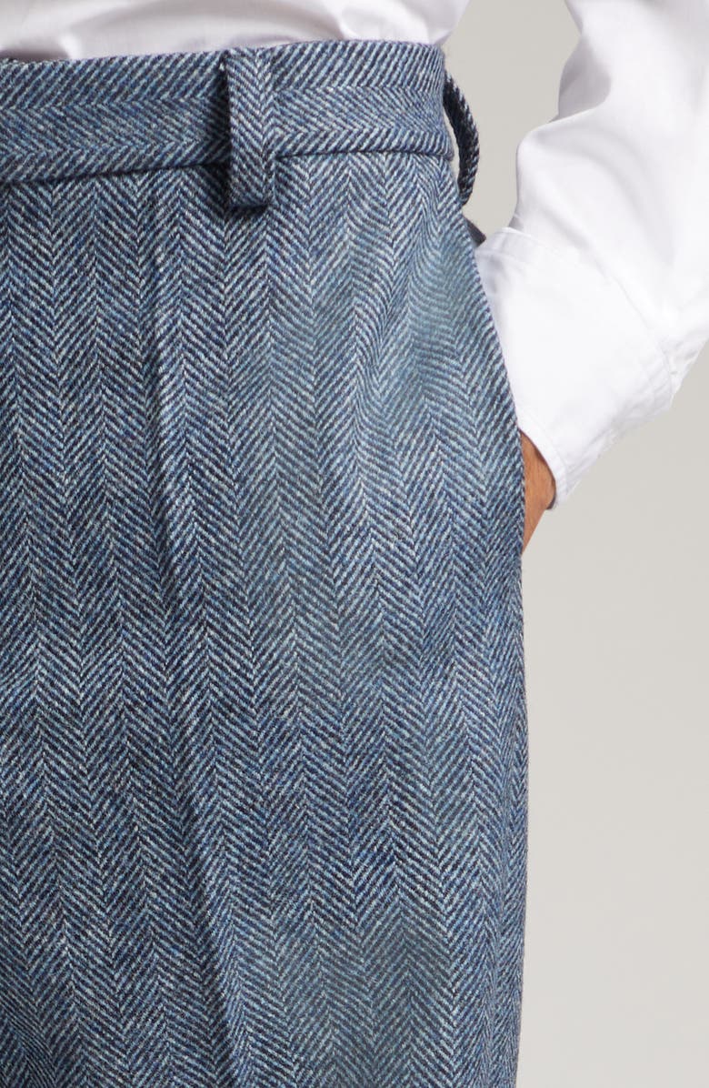 PALMES Pleated Herringbone Wool Trousers, Alternate, color, 