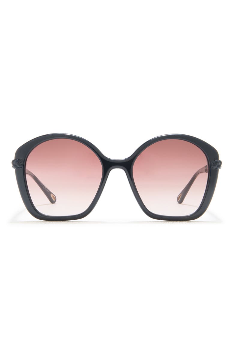 Chloé 55mm Gradient Square Sunglasses, Main, color, 
