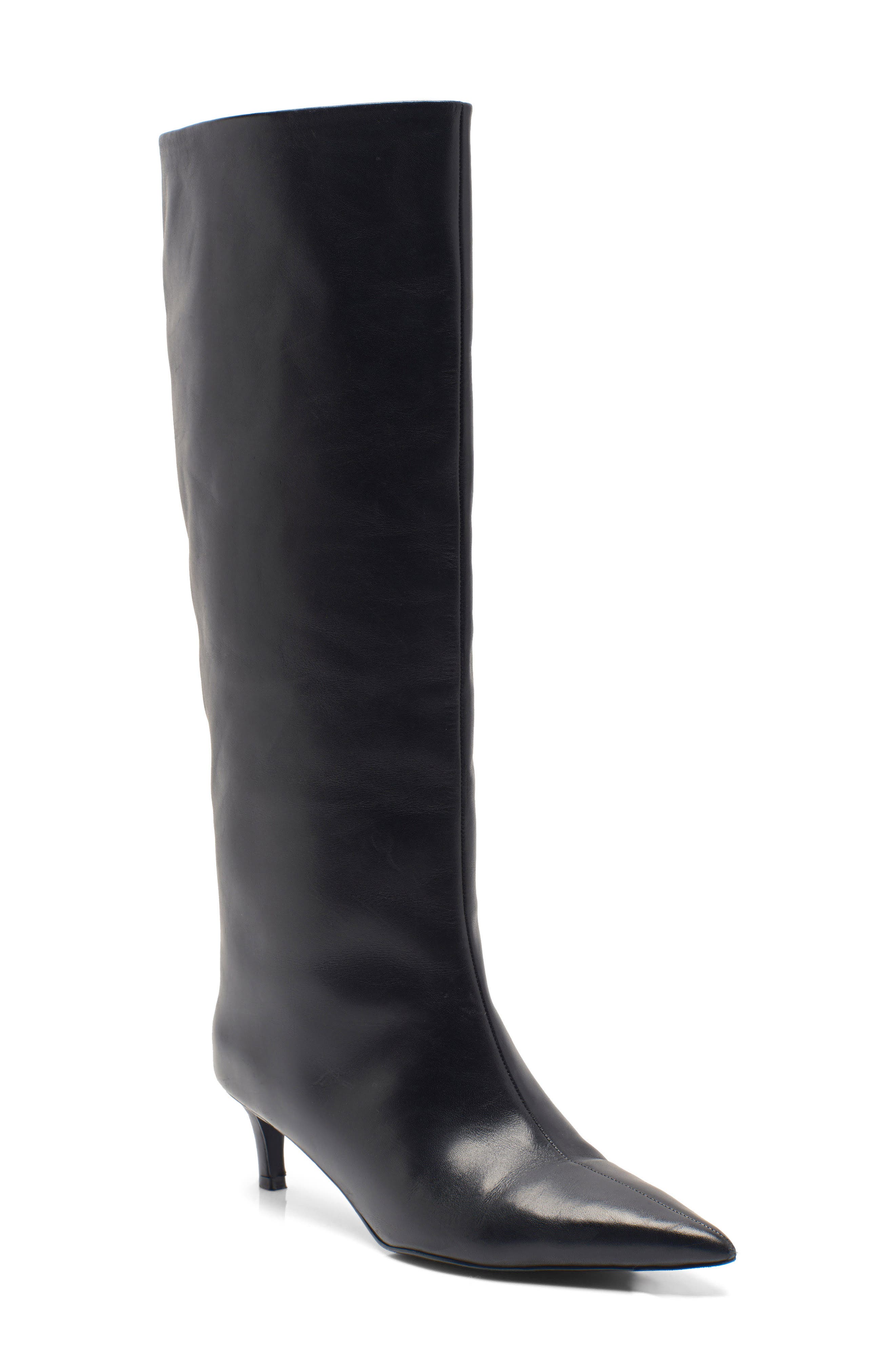Free People Kiki Knee High Boot, Main, color, Black Leather