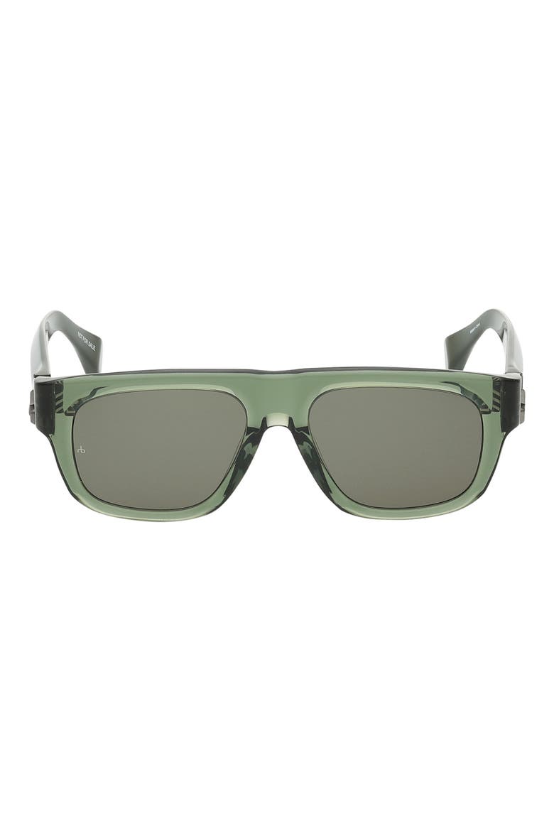 53mm Square Sunglasses, Main, color, CRYSTAL OLIVE / GREEN LENSES