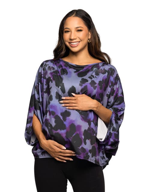 Maternity Essential Animal Print Boat Neck Dolman Sleeve Top